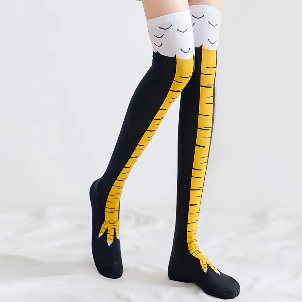 Funny Chicken Leg Socks - Vrouwen Dij Hoge Kousen Kip Voeten