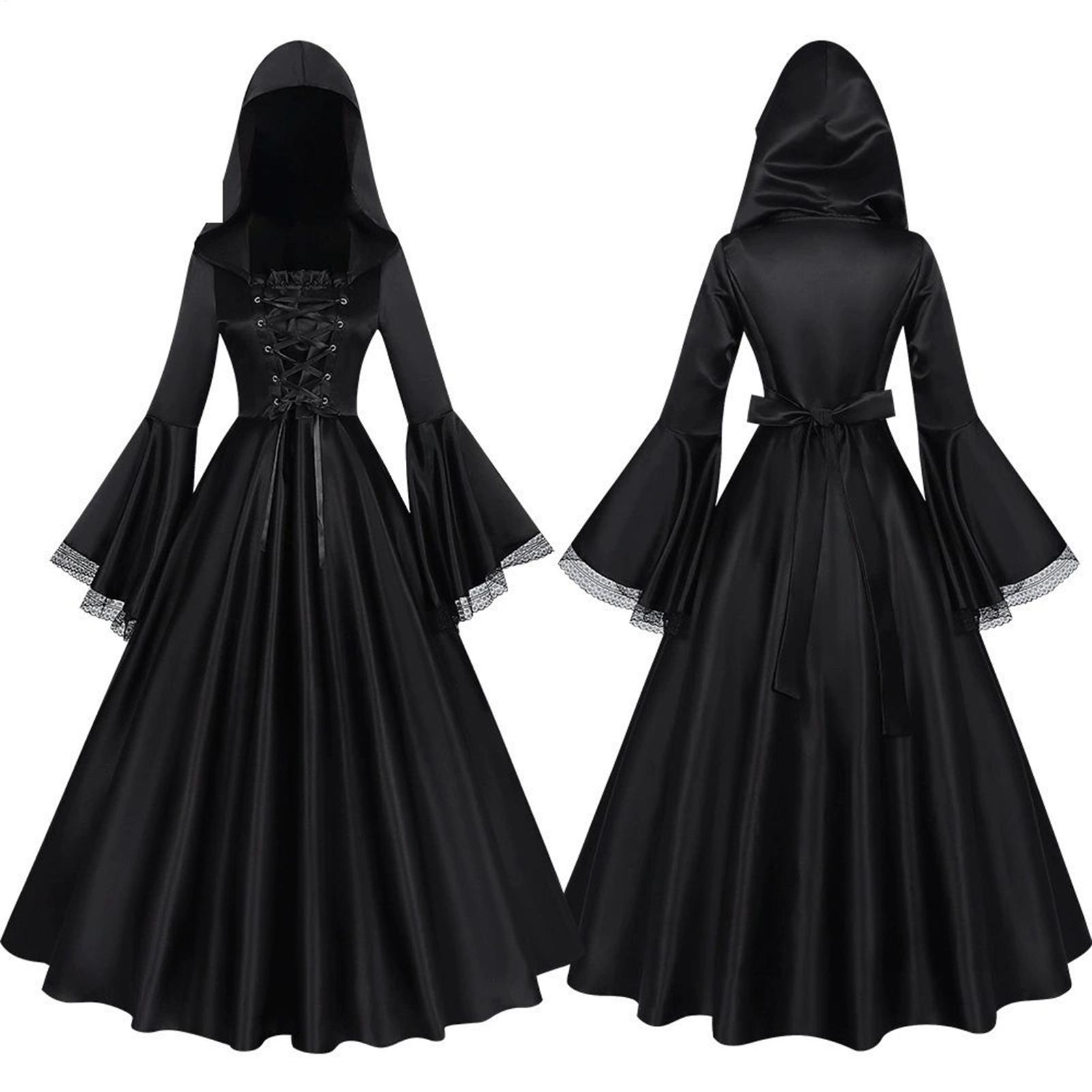 Medieval Renaissance Dress Women - Halloween Heksenkostuum Middeleeuwse Gotische Lange Jurk