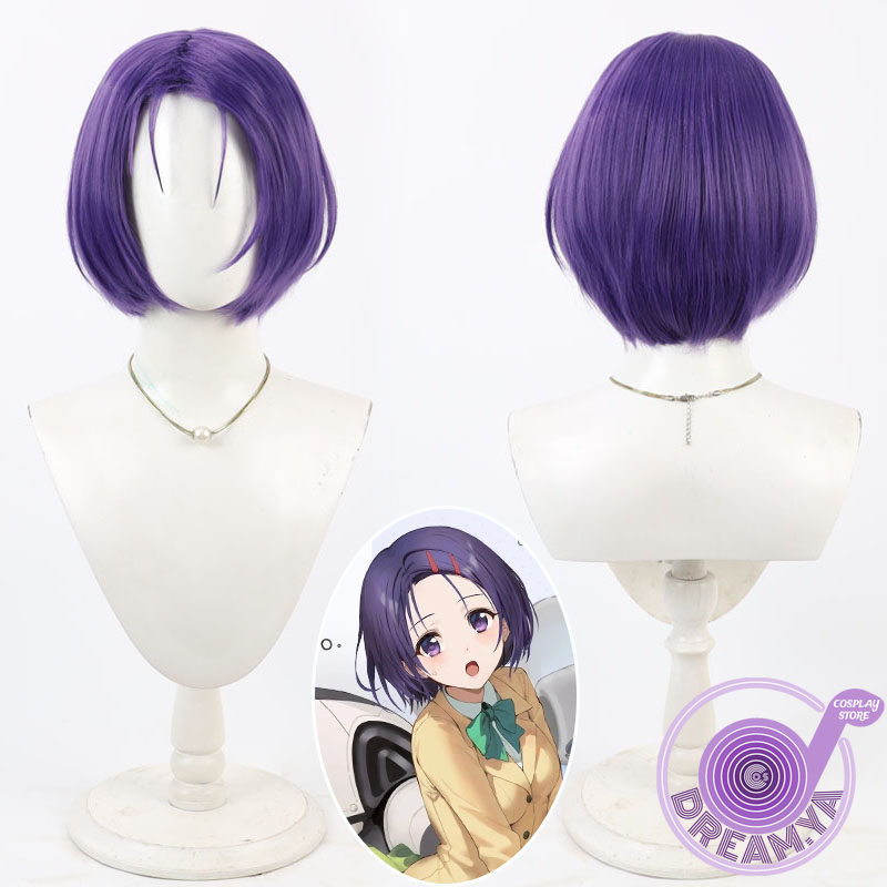 Anime Cosplay Wig Heat Resistant - Sairenji Haruna Cosplay Pruik Paars Kort