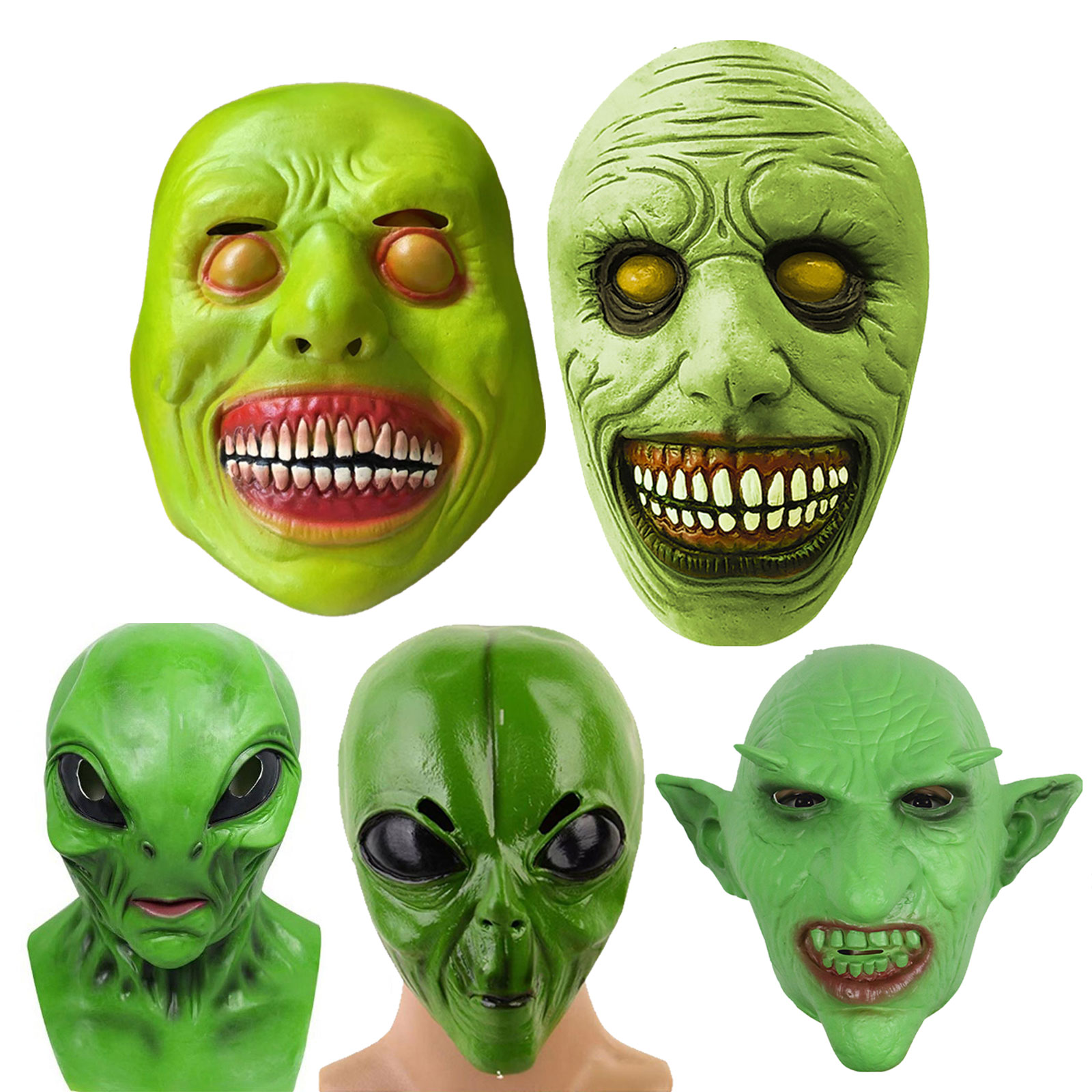 Latex Alien Mask Realistic - Halloween Alien Masker Realistisch Xenomorph UFO