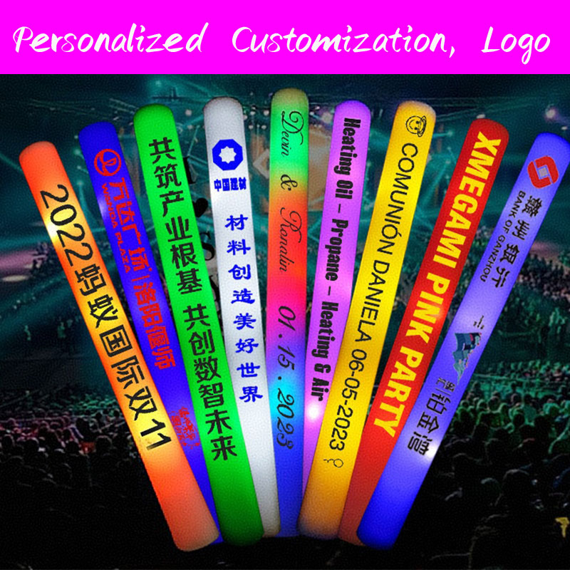 Flashing Led Foam Sticks Party - 30 LED lichtgevende schuimsticks, gepersonaliseerde knipperende