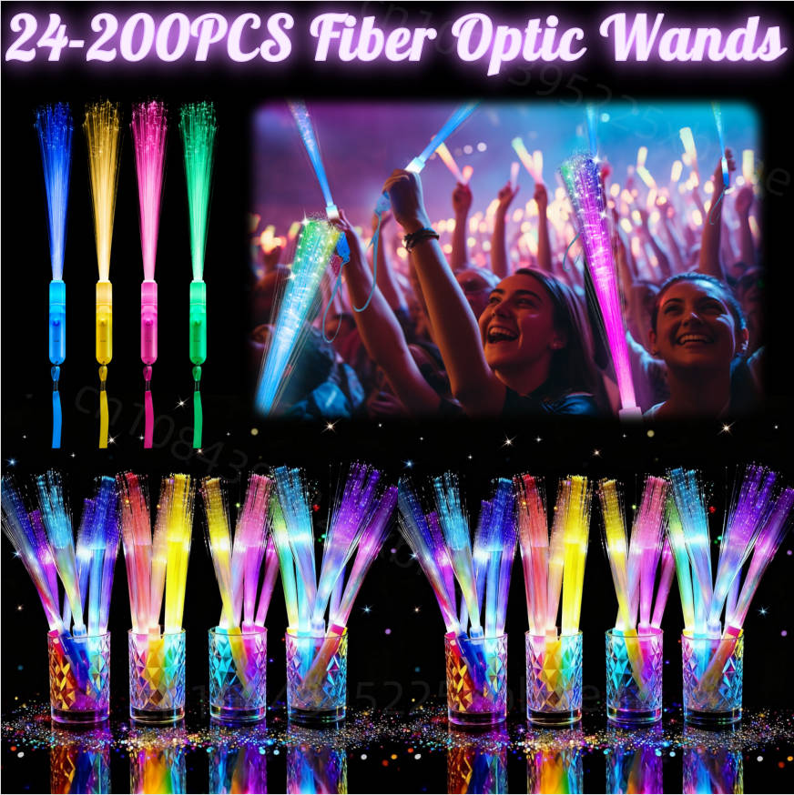 Glow In The Dark Party Glasses - 24-200 stuks Glow Fiber Optic Sticks
