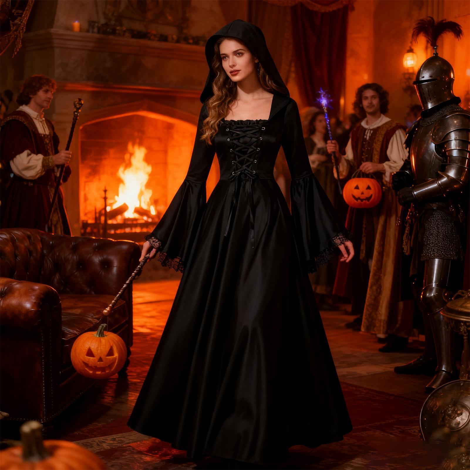 Halloween Heksenkostuum Middel - Medieval Renaissance Dress Women recensie en prijs