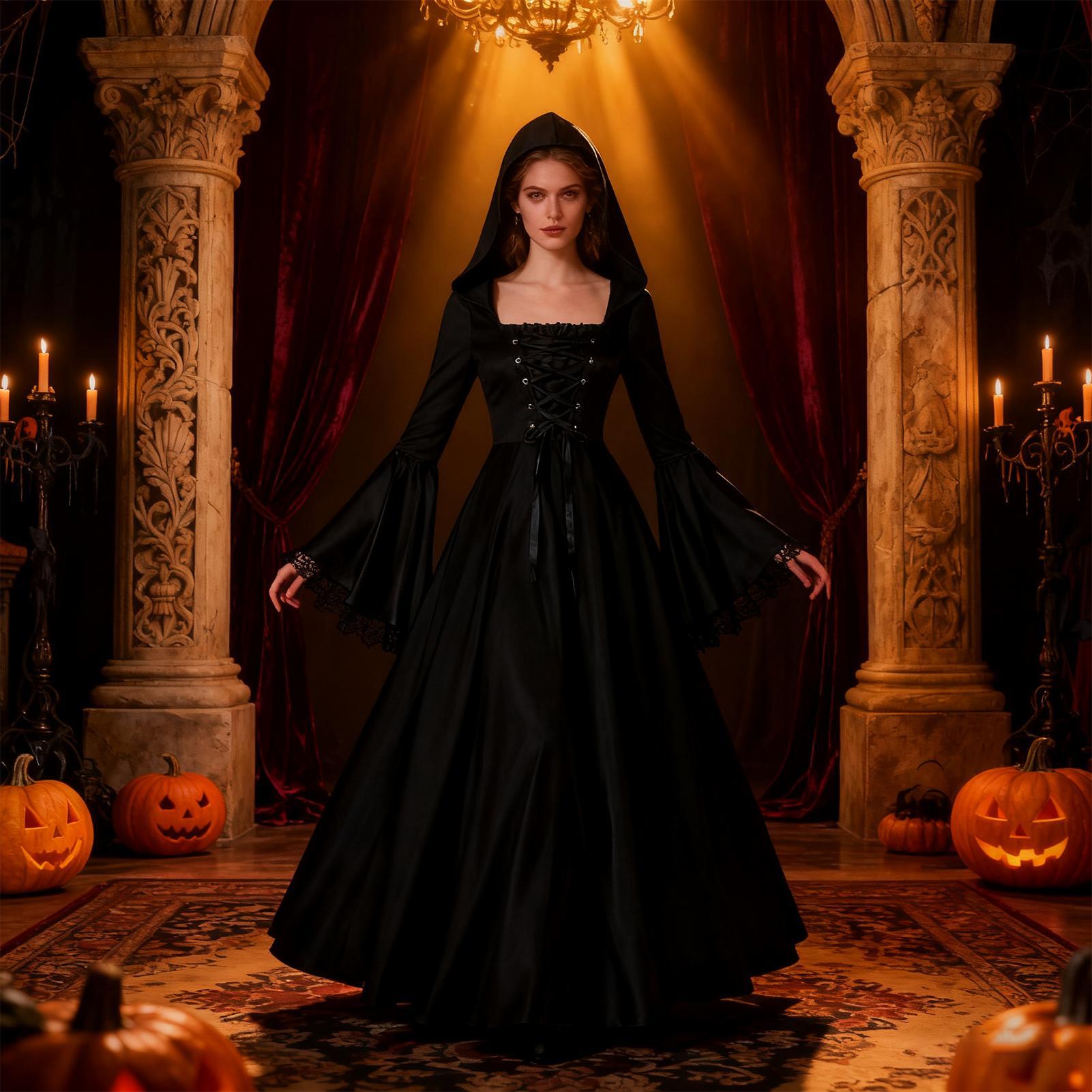 Halloween Heksenkostuum Middel - Medieval Renaissance Dress Women recensie en prijs