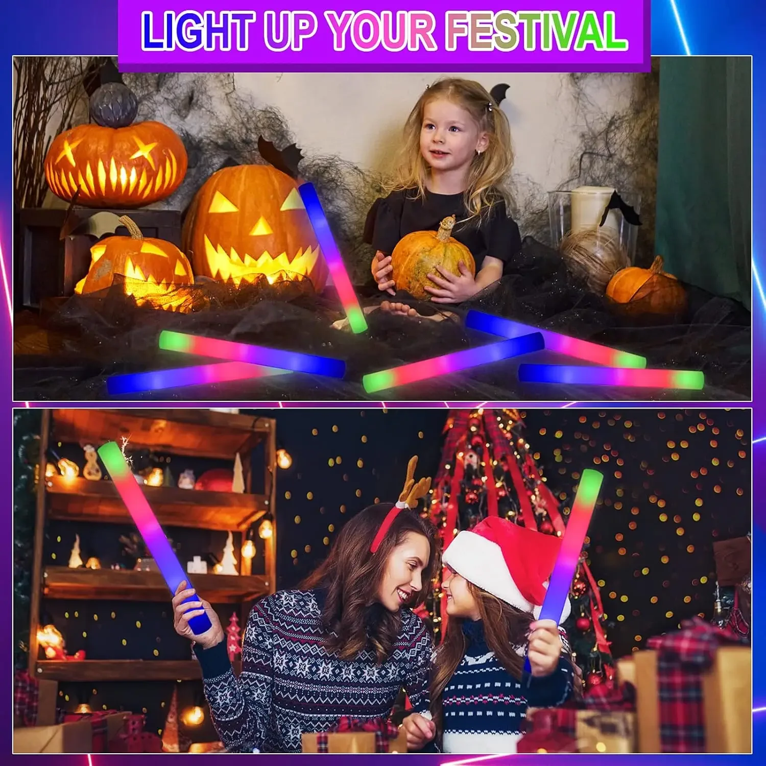 3Z-50PCS Led Foam Glow Sticks  - Flashing Led Foam Sticks Party recensie en prijs