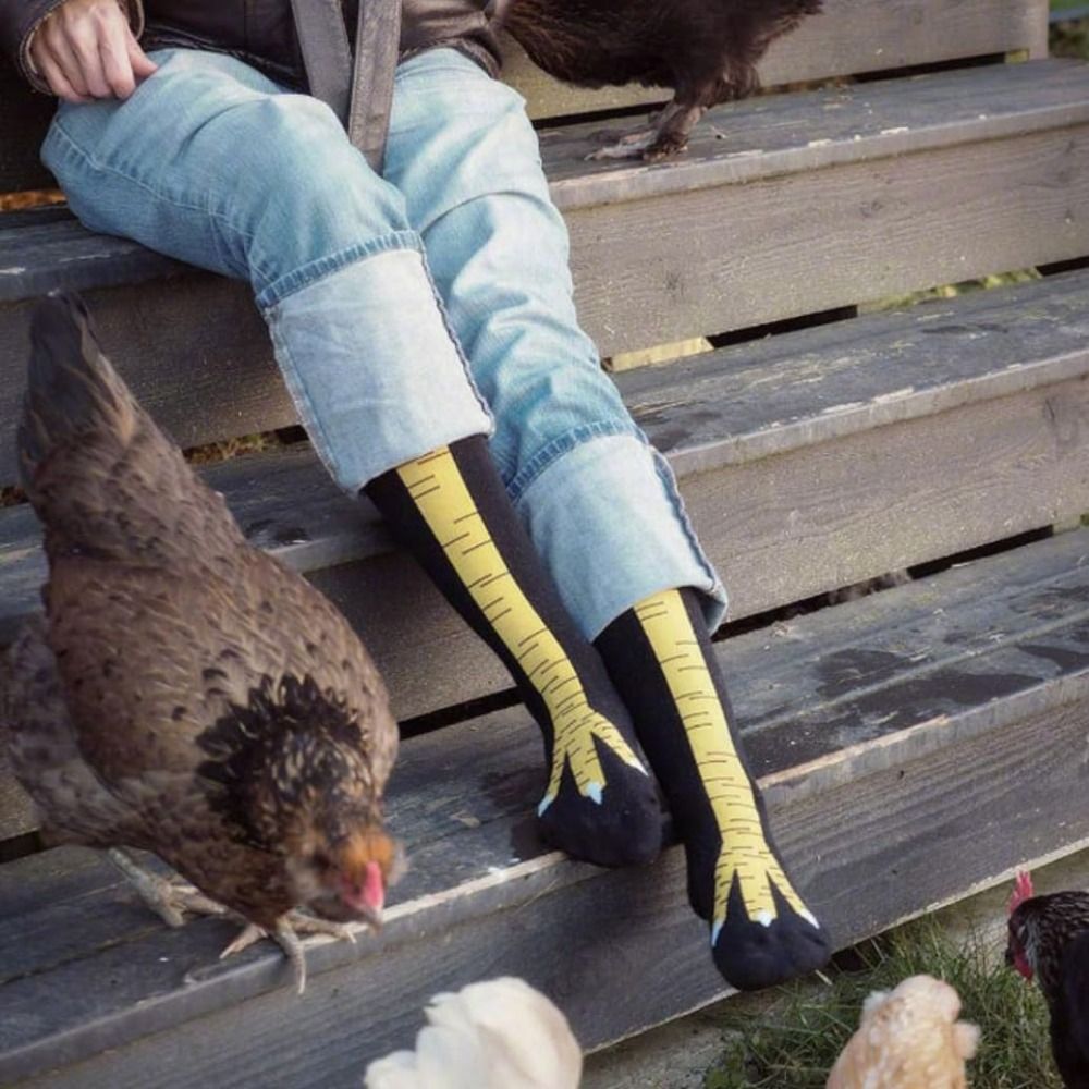 Nieuwigheid Katoen Hoge Buis K - Funny Chicken Leg Socks recensie en prijs