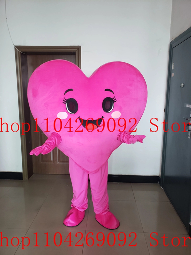 Lieflijk roze hart mascotte ko - Costumes recensie en prijs