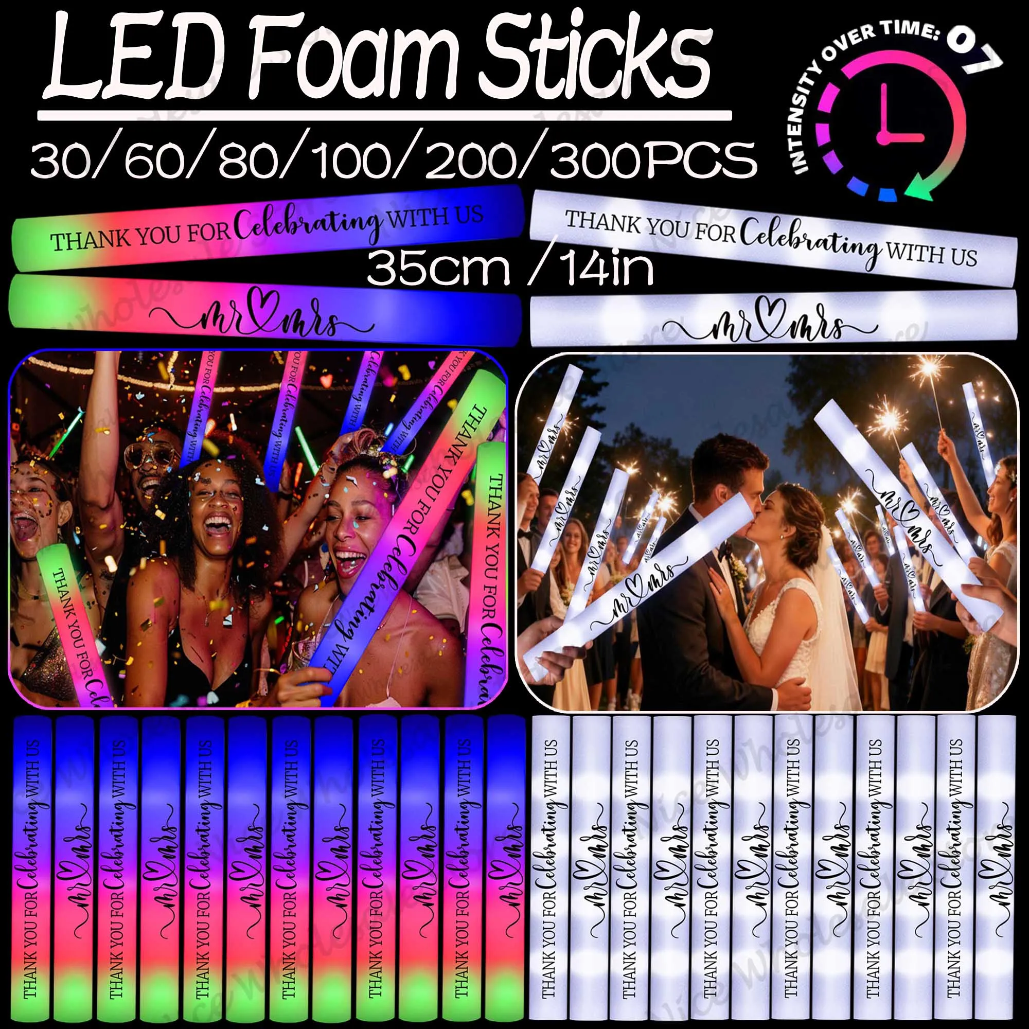 Bulk LED Glowsticks 100-30 stu - Flashing Led Foam Sticks Party recensie en prijs